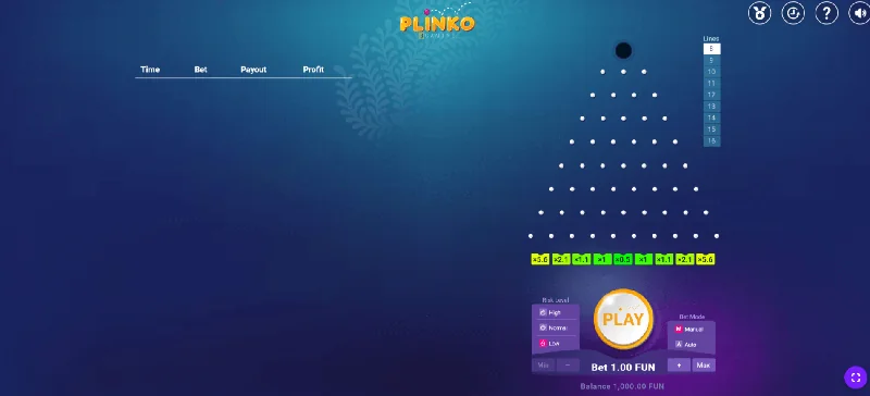 Capture d'écran de Plinko