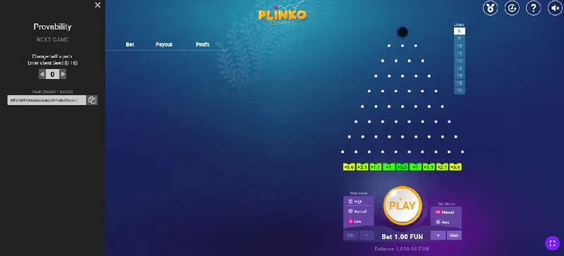 Capture d'écran de Plinko