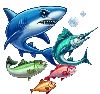 Symbole Groupe de Poissons Blast The Bass